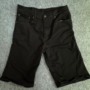 Levis 569 Mens Loose Straight Black Denim Shorts Size 33 WaterLess Relaxed Fit